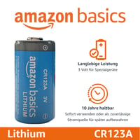 Lítiové batérie AmazonBasics CR123A 3V – balenie 10 ks, životnosť 10 rokov 2