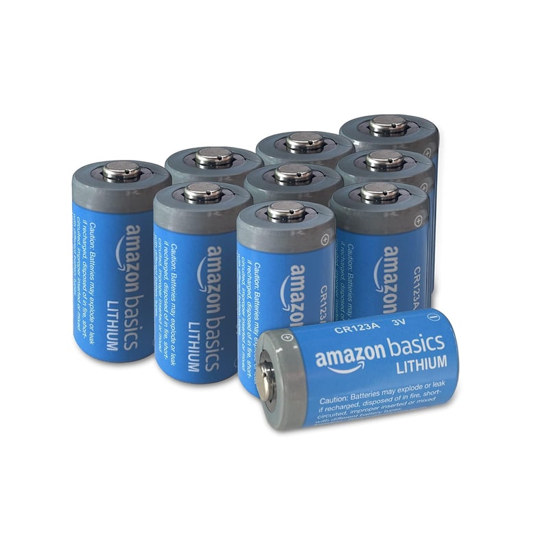 Lítiové batérie AmazonBasics CR123A 3V – balenie 10 ks, životnosť 10 rokov