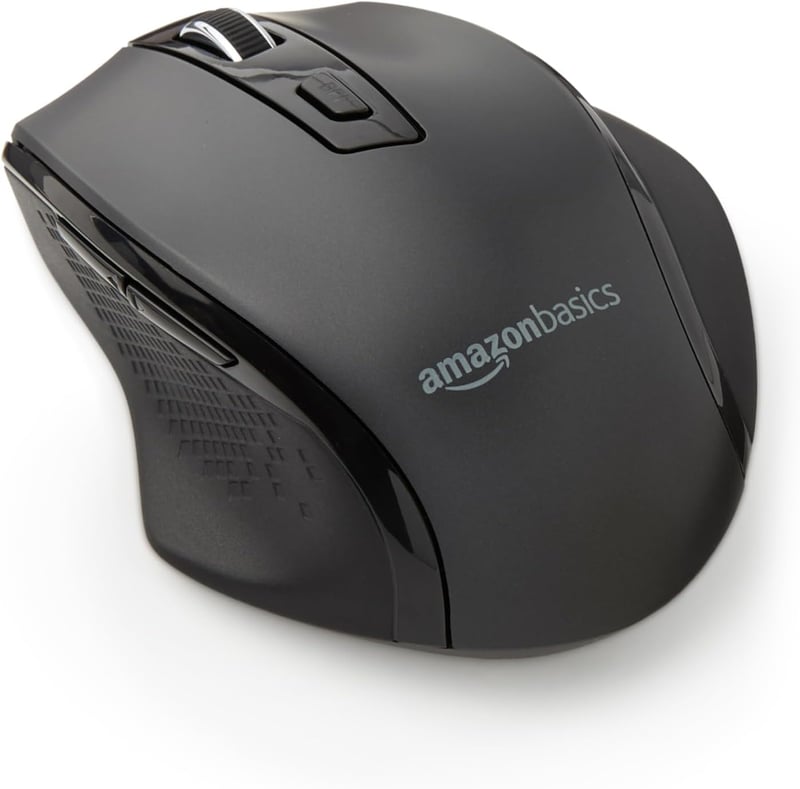 AmazonBasics Ergonomikus Vezeték Nélküli Egér DPI Szabályozható Fekete - black