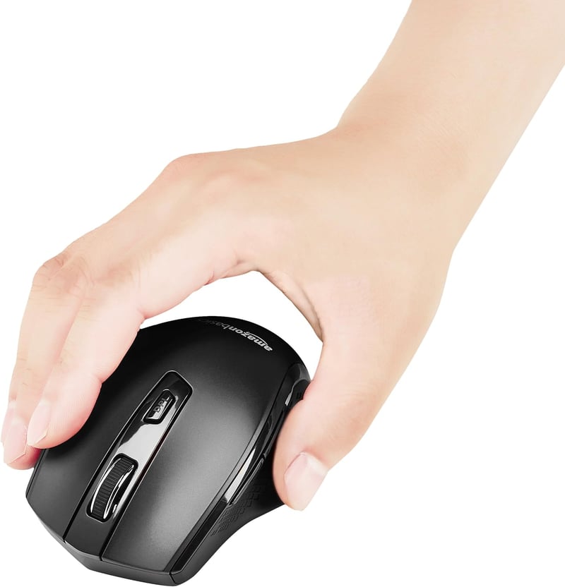 AmazonBasics Ergonomikus Vezeték Nélküli Egér DPI Szabályozható Fekete - black