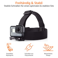 Bandă de susținere AmazonBasics pentru camere de acțiune GoPro, negru 4