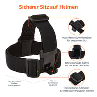 Bandă de susținere AmazonBasics pentru camere de acțiune GoPro, negru 2