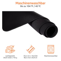 Herná podložka pod myš AmazonBasics čierna – Veľká stolová podložka 907x424 mm – Protišmyková herná podložka pod myš 4