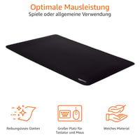 Herná podložka pod myš AmazonBasics čierna – Veľká stolová podložka 907x424 mm – Protišmyková herná podložka pod myš 2