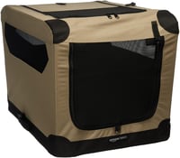 AmazonBasics Hordozható Puha Összecsukható Kutya és Macska Ketrec 2 Ajtós, S-es méret (66 x 46 x 46 cm), Barna 1
