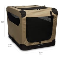 AmazonBasics Hordozható Puha Összecsukható Kutya és Macska Ketrec 2 Ajtós, S-es méret (66 x 46 x 46 cm), Barna 2