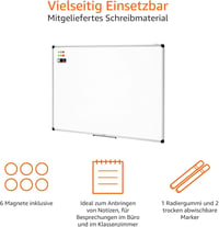 AmazonBasics Mágneses Whiteboard Alumínium Kerettel és Tollcsipesszel - 120 x 90 cm 4