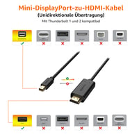 Kábel AmazonBasics Mini DisplayPort – HDMI – 1,8 m – čierny 3