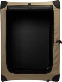 Skladacia mäkká prepravka pre psov AmazonBasics s 2 dverami, prenosná, veľkosť M (76 x 54 x 54 cm), béžová 3