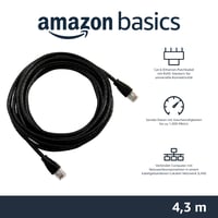 Ethernetový sieťový kábel AmazonBasics RJ45 Cat6, 4 m, 1000 Mbit/s, čierny 2