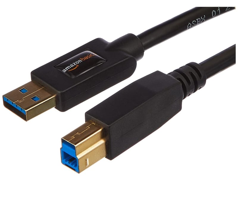 Kábel AmazonBasics USB 3.0, typ A – typ B, 183 cm, čierny