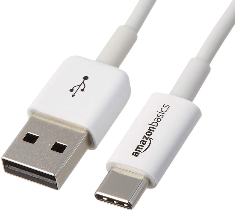 Kábel AmazonBasics USB-C – USB-A 2.0, 480 Mbit/s, 1,8 m, biely, kompatibilný s Apple iPhone 16/15, iPad, Samsung Galaxy, notebookmi, certifikovaný USB-IF