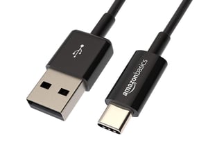 AmazonBasics USB-C – USB-A 2.0 kabel – crni – 0,9 m