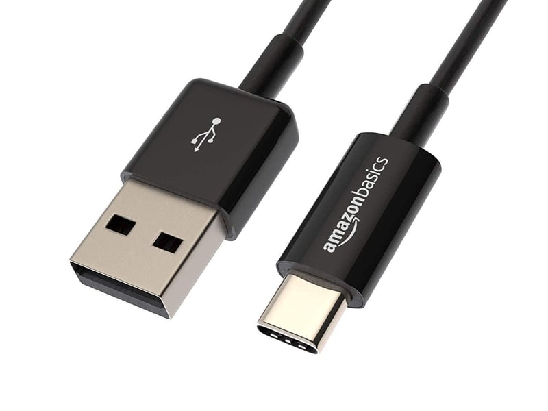 Kábel AmazonBasics USB-C – USB-A 2.0 – čierny – 0,9 m