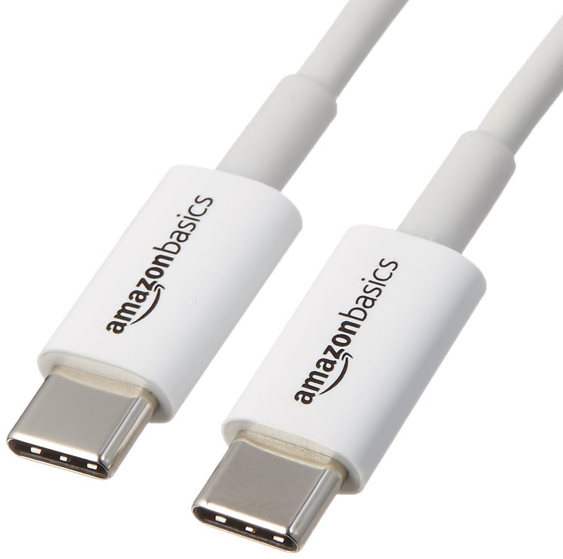 Rýchlonabíjací kábel AmazonBasics USB-C na USB-C 2.0 – 1,8 m – biely – kompatibilný s Apple iPhone 16/15, iPad, MacBook, Samsung Galaxy – certifikácia USB-IF