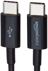 Kábel AmazonBasics USB-C – USB-C 2.0, 480 Mbit/s, 0,9 m, čierny – Nabíjací kábel pre iPhone 16/15, iPad, Samsung Galaxy, notebook, certifikovaný USB-IF 3