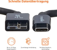 AmazonBasics USB Type-C - Micro-B 3.1 Gen2 kábel 0,9m fekete - black 4