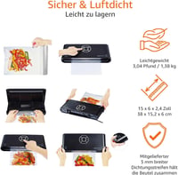 AmazonBasics Vákuumozó Gép 30cm Hegesztéssel + Vákuumtasak Tekercs Fekete 7