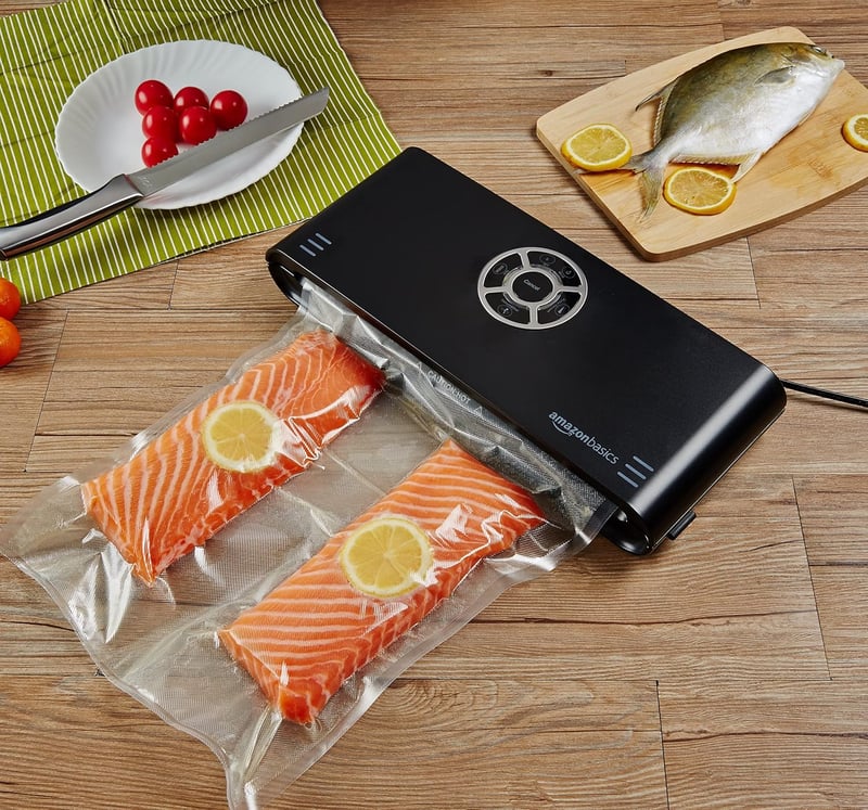 AmazonBasics Vákuumozó Gép 30cm Hegesztéssel + Vákuumtasak Tekercs Fekete