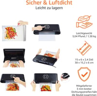 AmazonBasics Vákuumozó Gép 30cm Hegesztéssel + Vákuumtasak Tekercs Fekete 2