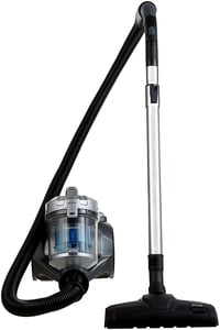 Aspirator cilindric fără sac AmazonBasics, 700 W, 1,5 litri, filtru HEPA, pentru pardoseli dure și covoare, negru/albastru 1