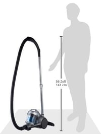 Aspirator cilindric fără sac AmazonBasics, 700 W, 1,5 litri, filtru HEPA, pentru pardoseli dure și covoare, negru/albastru 8