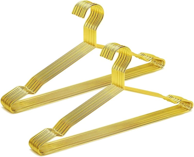 Amber Home 43 cm Krómozott Fém Ruhaakasztó Öltönyökhöz és Ingekhez - Gold 20