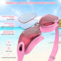 Ochelari de înot Ambienden pentru adulți și tineri - Lentile HD anti-aburire, protecție UV, etanșare impermeabilă, model unisex pentru antrenament și plajă 3