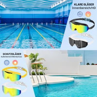 Ochelari de înot pentru adulți Ambienden cu ramă mare, lentile HD anti-aburire, protecție UV, pentru sporturi acvatice, utilizare în interior și exterior 7