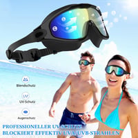 Plavecké okuliare Ambienden unisex s veľkým rámom a HD šošovkami, čierne, veľkosť L, potápačské okuliare pre dospelých, proti zahmlievaniu, s UV ochranou na plávanie a potápanie 5