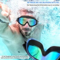 Plavecké okuliare Ambienden unisex s veľkým rámom a HD šošovkami, čierne, veľkosť L, potápačské okuliare pre dospelých, proti zahmlievaniu, s UV ochranou na plávanie a potápanie 4
