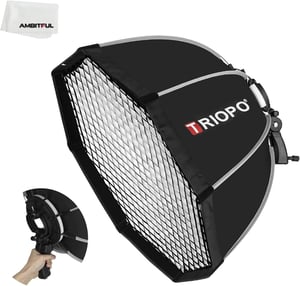AMBITFUL 120 cm Oktagon Softbox Esernyő Speedlite Vaku Méhsejt Ráccsal