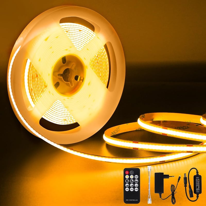 Bandă LED COB Amdelne 2700K alb cald 5 metri iluminat interior