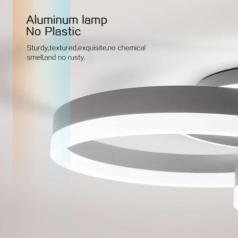 Amdelne LED Mennyezeti Lámpa 50cm Dimmelhető Távirányítóval Szürke
