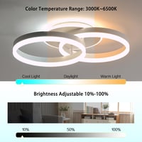Amdelne LED Mennyezeti Lámpa 50cm Távirányítós Dimmelhető Hálószoba Nappali - 50cm, White 2