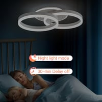 Amdelne LED Mennyezeti Lámpa 50cm Távirányítós Dimmelhető Hálószoba Nappali - 50cm, White 5