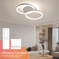 Amdelne LED Mennyezeti Lámpa 50cm Távirányítós Dimmelhető Hálószoba Nappali - 50cm, White 4