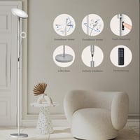 Amdelne Modern Állólámpa 2in1 - Szabályozható LED 30W + 5W Olvasólámpa, Távirányítós, 4 Színhőmérséklet, Szürke Fém Talp 4