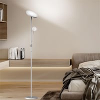 Amdelne Modern Állólámpa 2in1 - Szabályozható LED 30W + 5W Olvasólámpa, Távirányítós, 4 Színhőmérséklet, Szürke Fém Talp 6