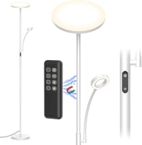Amdelne Modern Állólámpa 2in1 - Szabályozható LED 30W + 5W Olvasólámpa, Távirányítós, 4 Színhőmérséklet, Szürke Fém Talp 1
