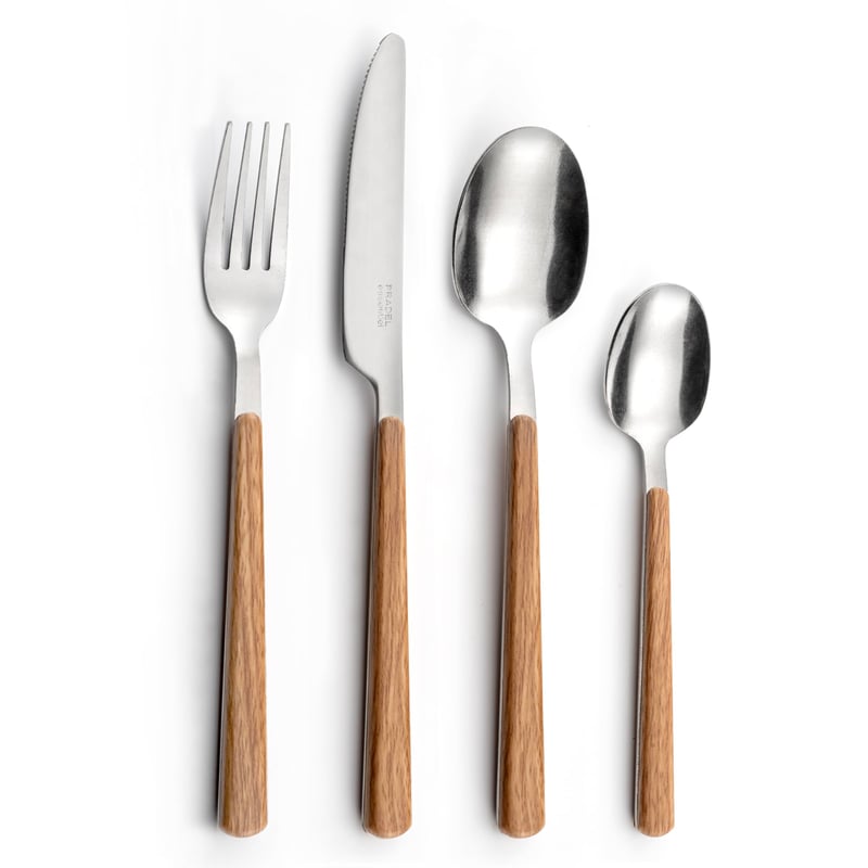 Set de tacâmuri Amefa Bosquet, 24 piese, oțel inoxidabil 18/0, mâner din lemn, lavabil în mașina de spălat vase