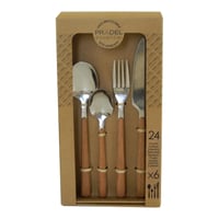 Set de tacâmuri Amefa Bosquet, 24 piese, oțel inoxidabil 18/0, mâner din lemn, lavabil în mașina de spălat vase 6