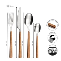 Set de tacâmuri Amefa Bosquet, 24 piese, oțel inoxidabil 18/0, mâner din lemn, lavabil în mașina de spălat vase 2