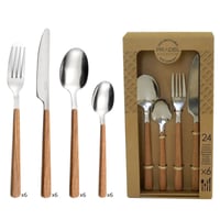 Set de tacâmuri Amefa Bosquet, 24 piese, oțel inoxidabil 18/0, mâner din lemn, lavabil în mașina de spălat vase 3