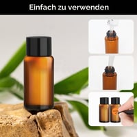 Amentalove 50 komada 2 ml smeđe prazne bočice s kapaljkom, za pohranu eteričnih ulja, aromaterapiju, spa i masažu, s naljepnicama 4