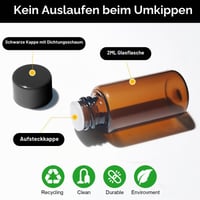 Amentalove 50 komada 2 ml smeđe prazne bočice s kapaljkom, za pohranu eteričnih ulja, aromaterapiju, spa i masažu, s naljepnicama 3