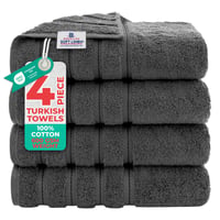 Sada luxusných osušiek American Soft Linen, 4 ks, 100% turecká bavlna, 68,6 x 137,2 cm, tmavosivá, veľké sprchové osušky 1