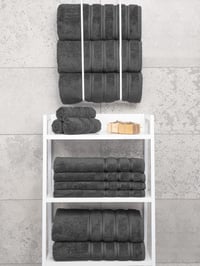 Sada luxusných osušiek American Soft Linen, 4 ks, 100% turecká bavlna, 68,6 x 137,2 cm, tmavosivá, veľké sprchové osušky 7