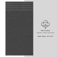Sada luxusných osušiek American Soft Linen, 4 ks, 100% turecká bavlna, 68,6 x 137,2 cm, tmavosivá, veľké sprchové osušky 4