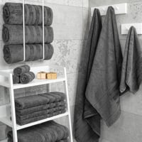 Sada luxusných osušiek American Soft Linen, 4 ks, 100% turecká bavlna, 68,6 x 137,2 cm, tmavosivá, veľké sprchové osušky 2